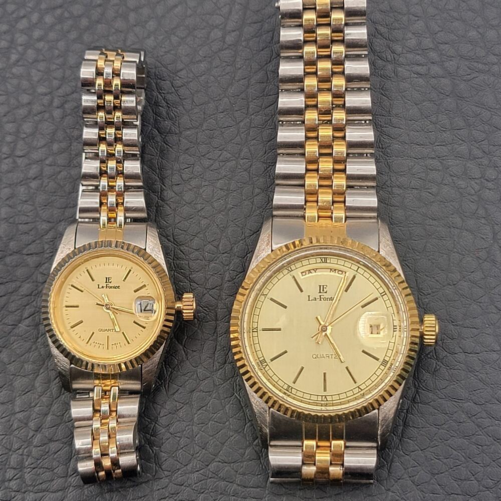 La-Fontee Hes&hers Two Tone Quartz Watches